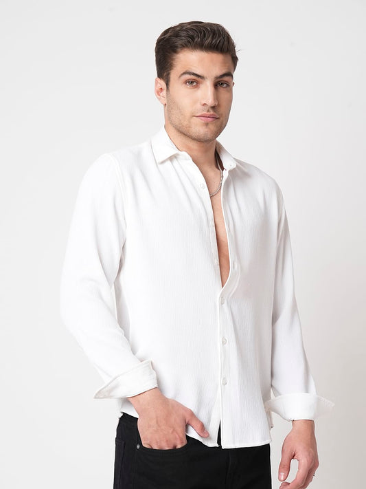 Debonair White Crepe Shirt