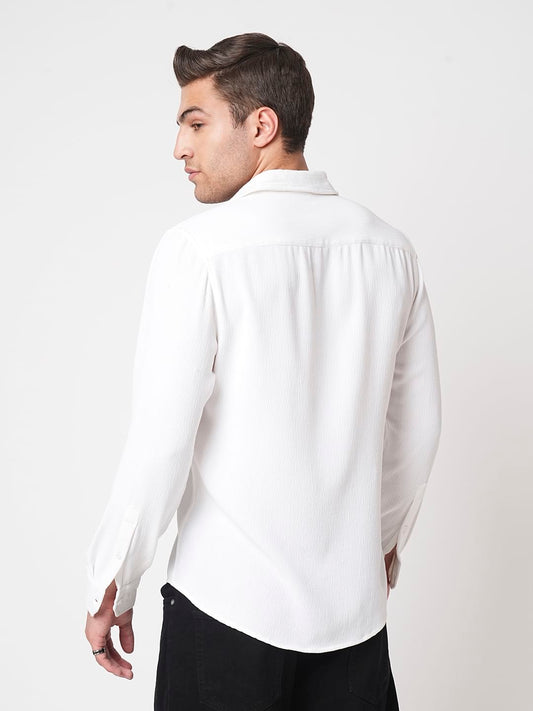 Debonair White Crepe Shirt