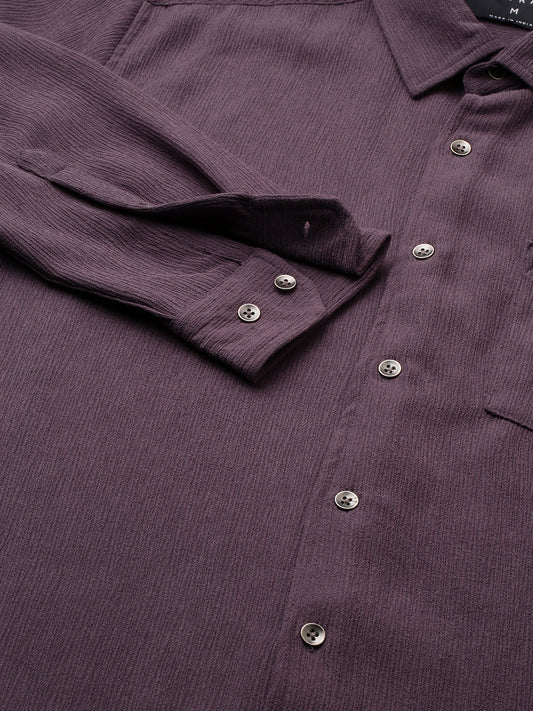 Debonair Purple Crepe Shirt