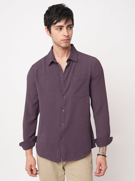 Debonair Purple Crepe Shirt