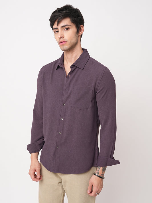 Debonair Purple Crepe Shirt