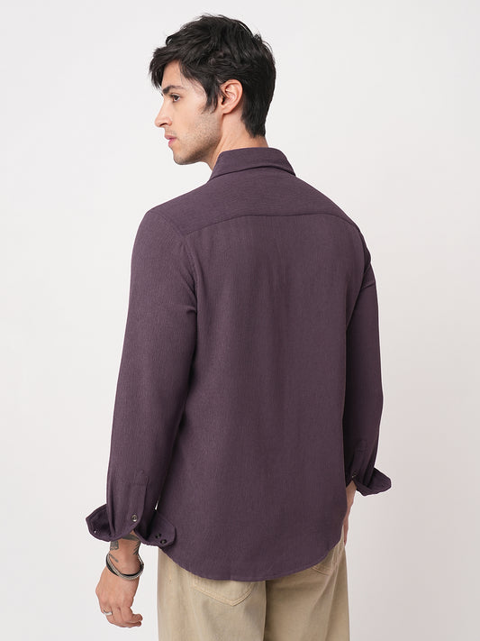 Debonair Purple Crepe Shirt