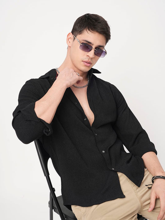 Ink Black Crepe Shirt