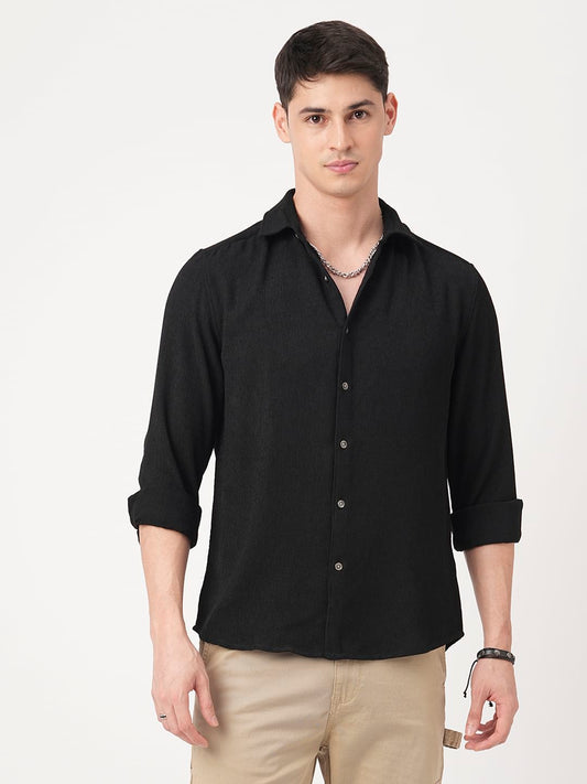 Ink Black Crepe Shirt