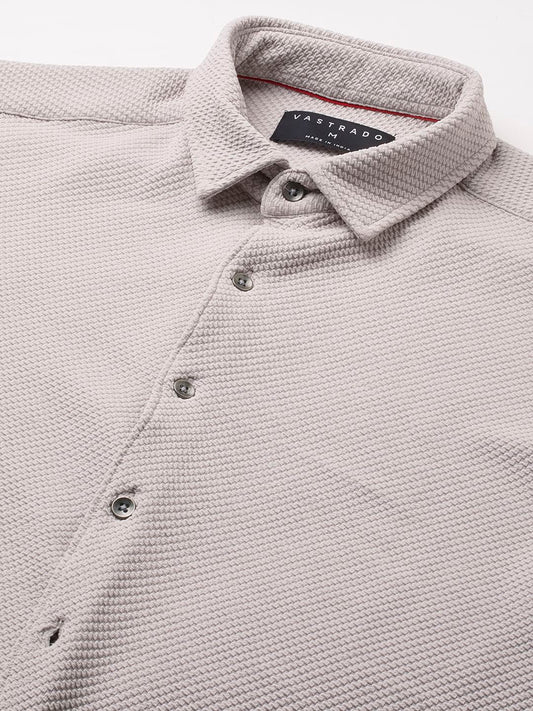 Platinum Grey Embossed Textured Shirt