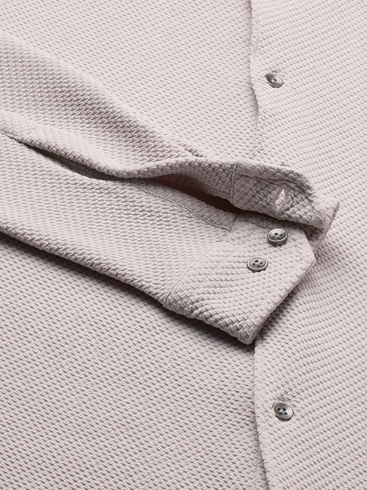 Platinum Grey Embossed Textured Shirt