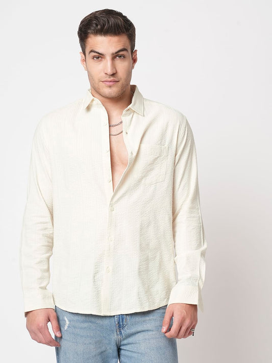 Ivory Seersucker Shirt