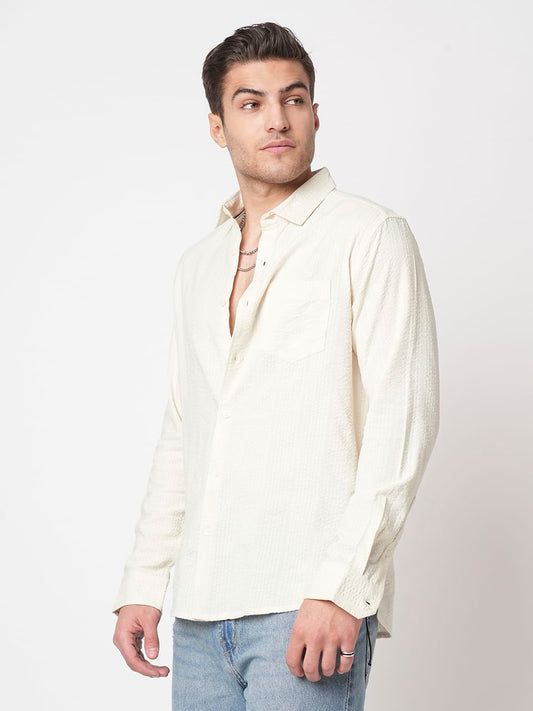 Ivory Seersucker Shirt
