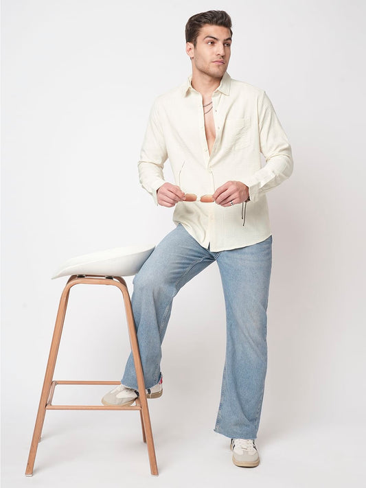 Ivory Seersucker Shirt