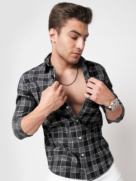 Black & White Box Checkered Shirt