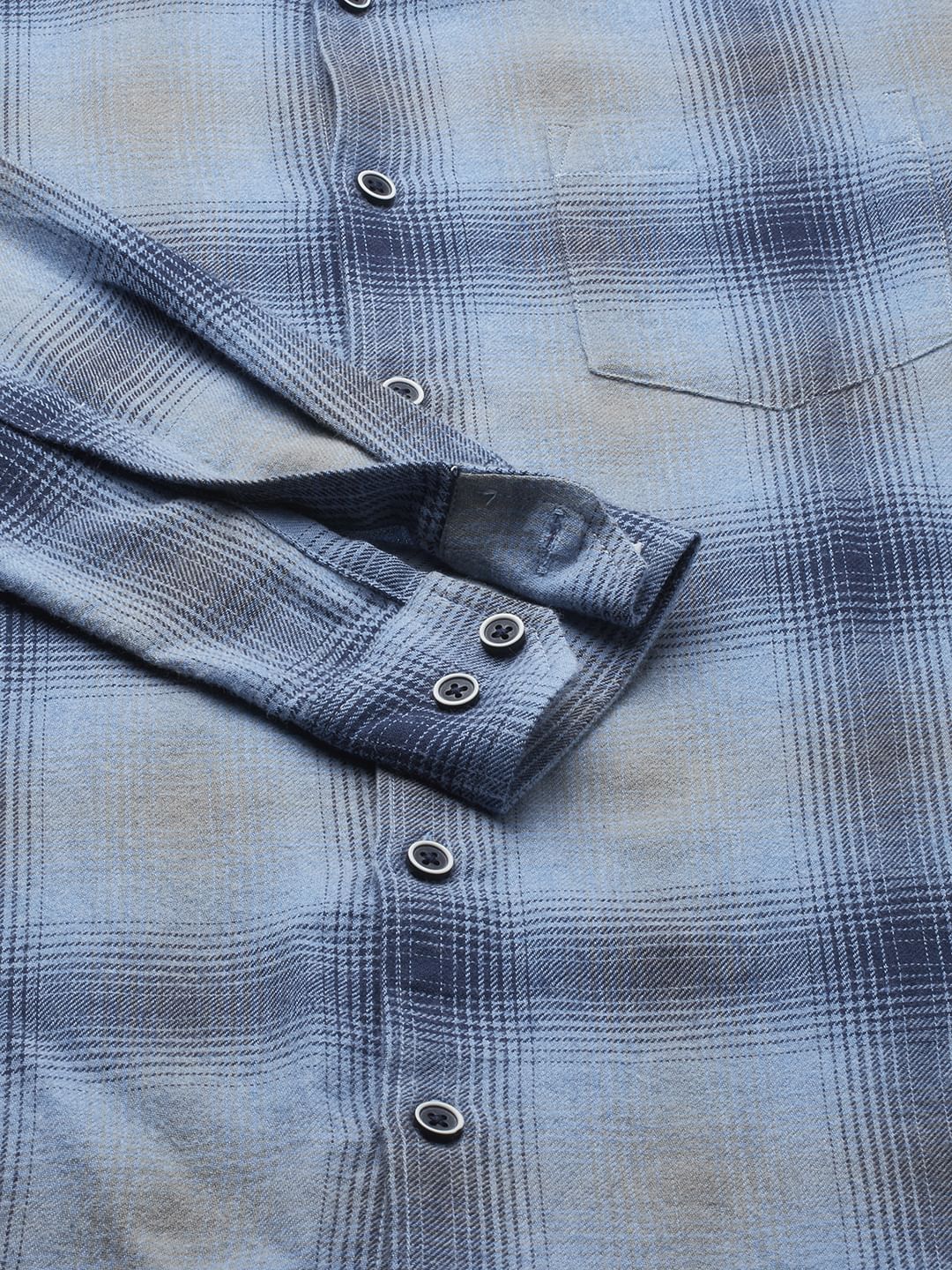 Aero Blue & Navy Flannel Checkered Shirt