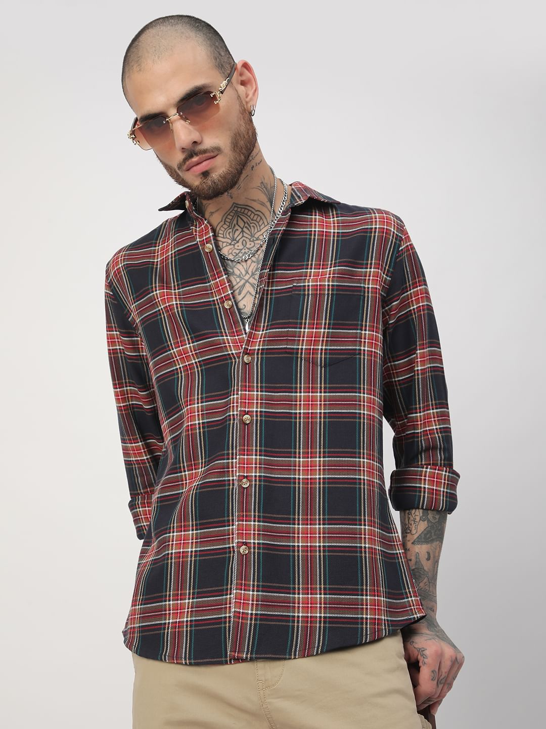 Premium Cotton Multicolour Checkered Shirt