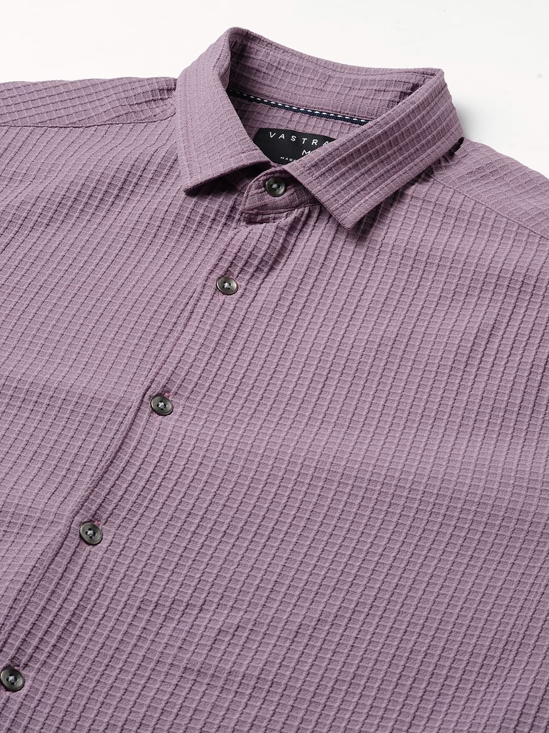 Sunset Purple Mini Checks Textured Shirt