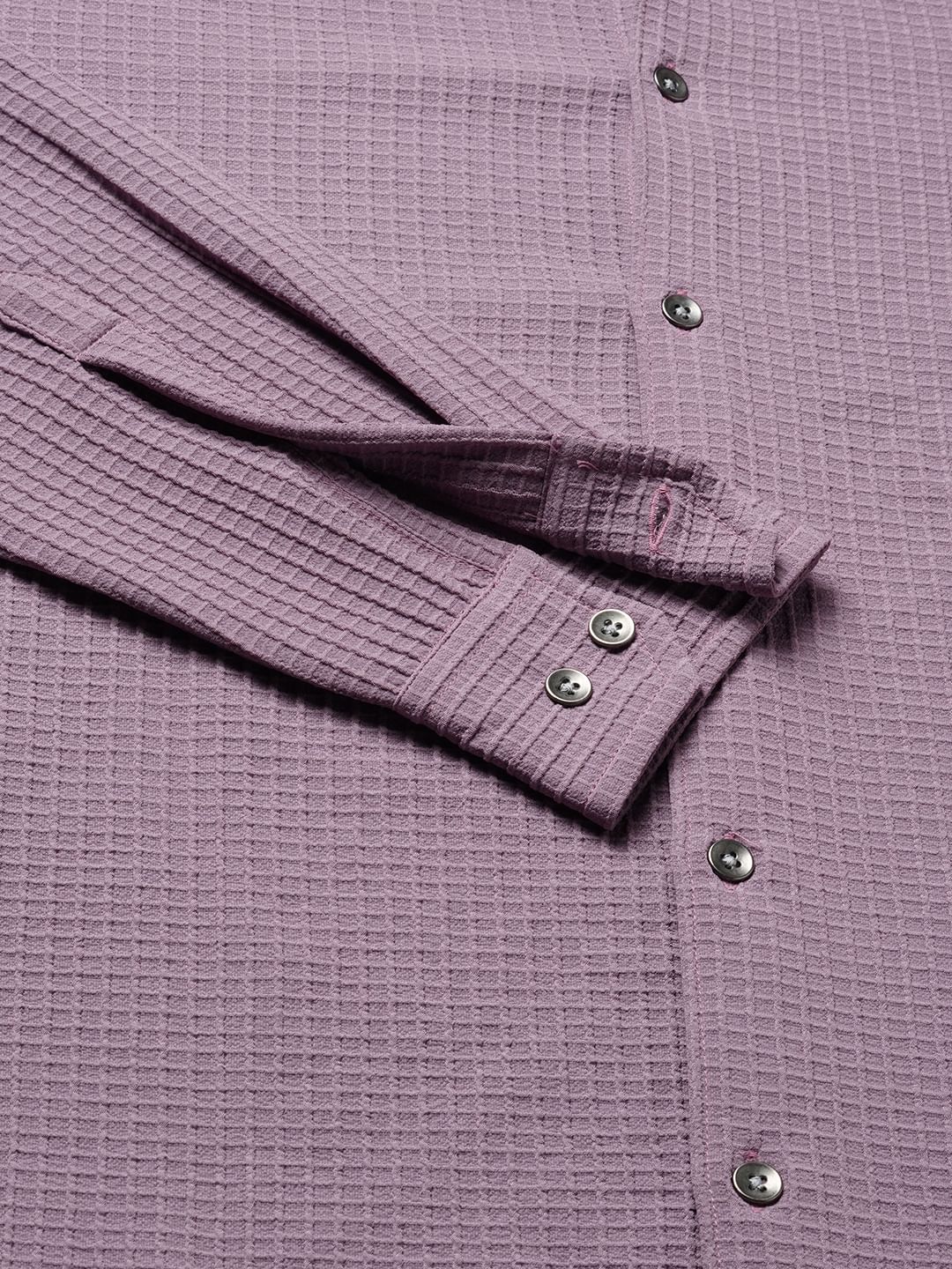 Sunset Purple Mini Checks Textured Shirt