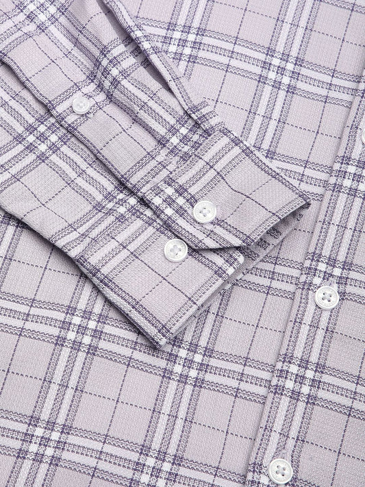 Premium Cotton Lilac & White Tartan Checked Shirt