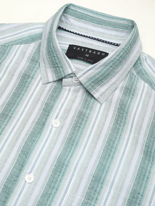 Multicolour Seersucker Striped Shirt