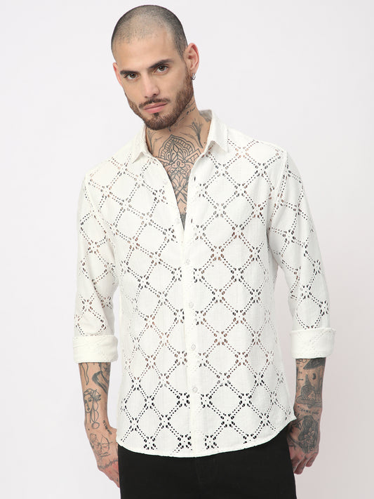 Snow White Crochet Shirt