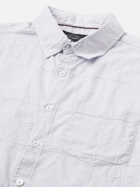 Cloud Grey Embroidered Shirt