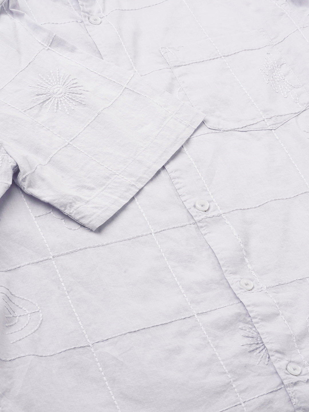 Cloud Grey Embroidered Shirt