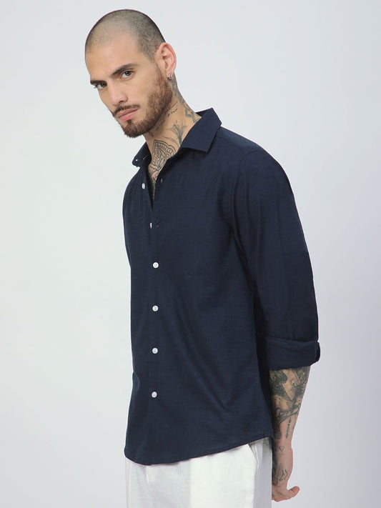 Ritzy Navy Solid Shirt