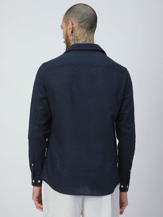 Ritzy Navy Solid Shirt