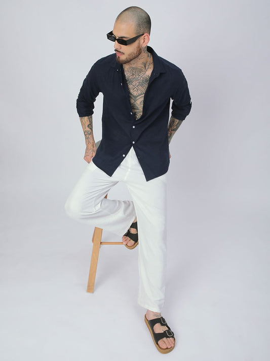 Ritzy Navy Solid Shirt