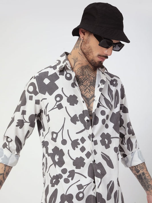 Self-Design Horizontal Striped Shirt