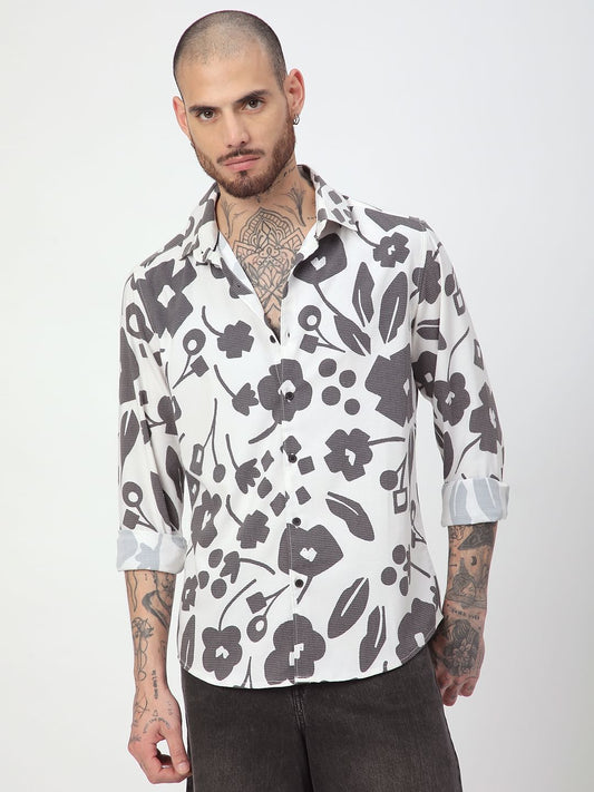 Self-Design Horizontal Striped Shirt