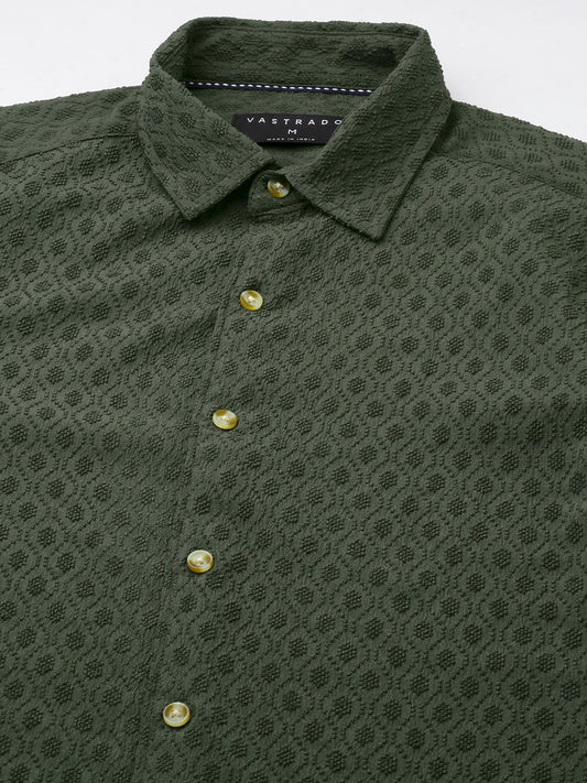 Pine Green Diamond Jacquard Shirt