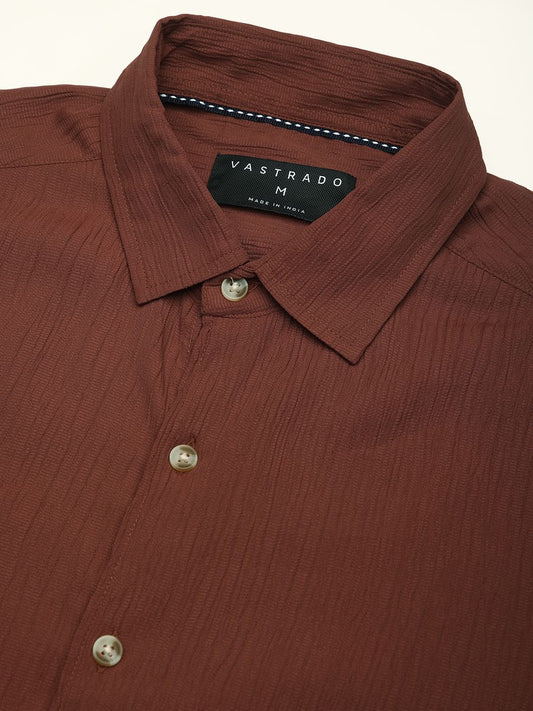 Pecan Brown Textured Shirt