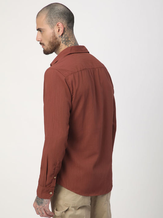 Pecan Brown Textured Shirt