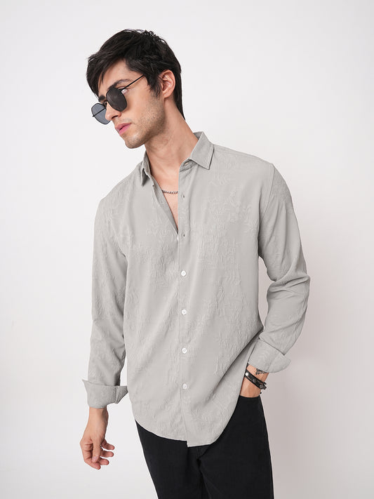 Panache Floral Grey Embossed Shirt