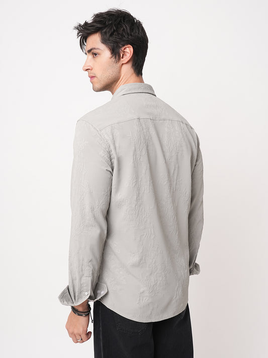 Panache Floral Grey Embossed Shirt