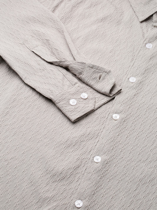 Ornate Cloud Grey Jacquard Shirt