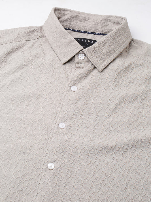 Ornate Cloud Grey Jacquard Shirt