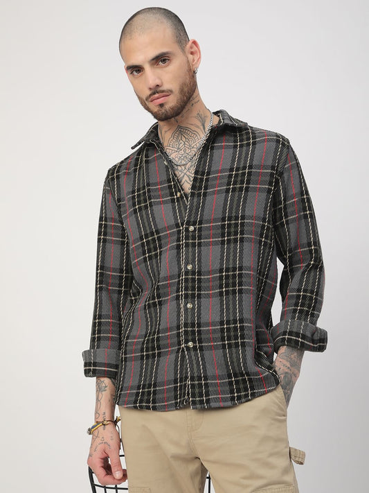 Opulent Multicolour Heavy Twill Broad Checks Shirt