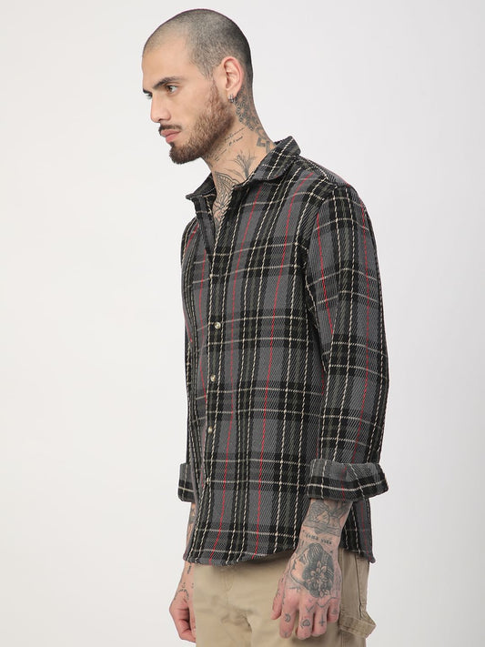 Opulent Multicolour Heavy Twill Broad Checks Shirt