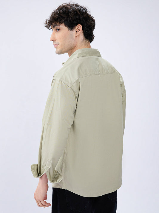Super Soft Earthy Green Double Pocket Overshirt