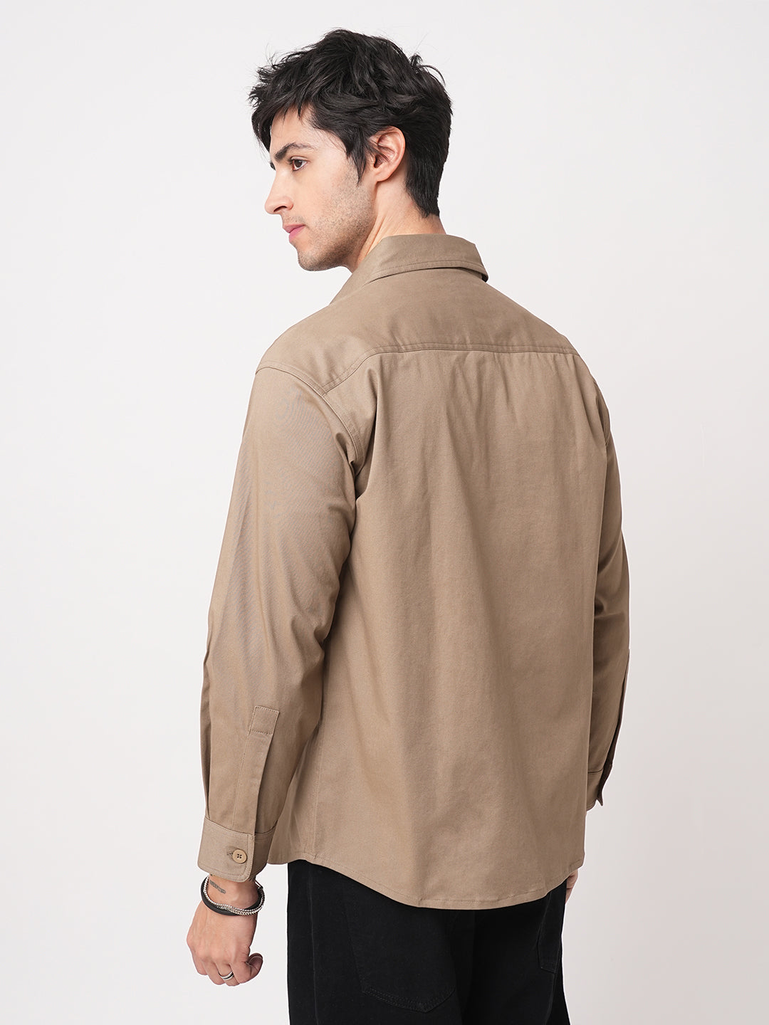 Super Soft Peanut Brown Double Pocket Overshirt