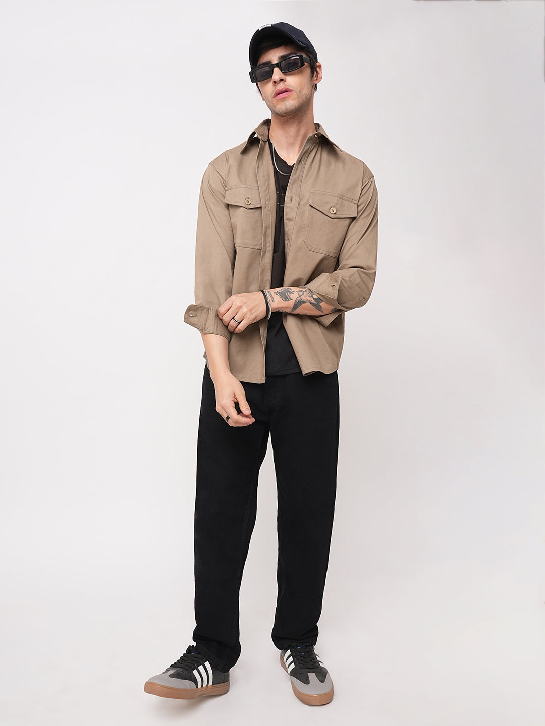 Super Soft Peanut Brown Double Pocket Overshirt