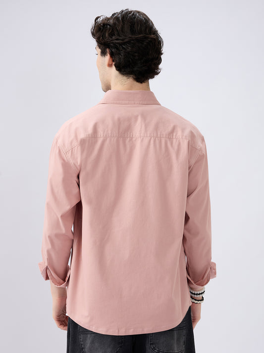 Super Soft Rose Pink Double Pocket Overshirt