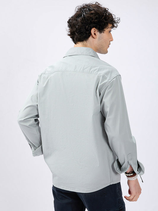 Super Soft Muted Mint Green Double Pocket Overshirt