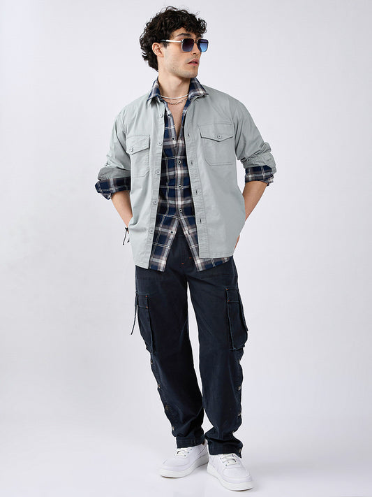 Super Soft Muted Mint Green Double Pocket Overshirt