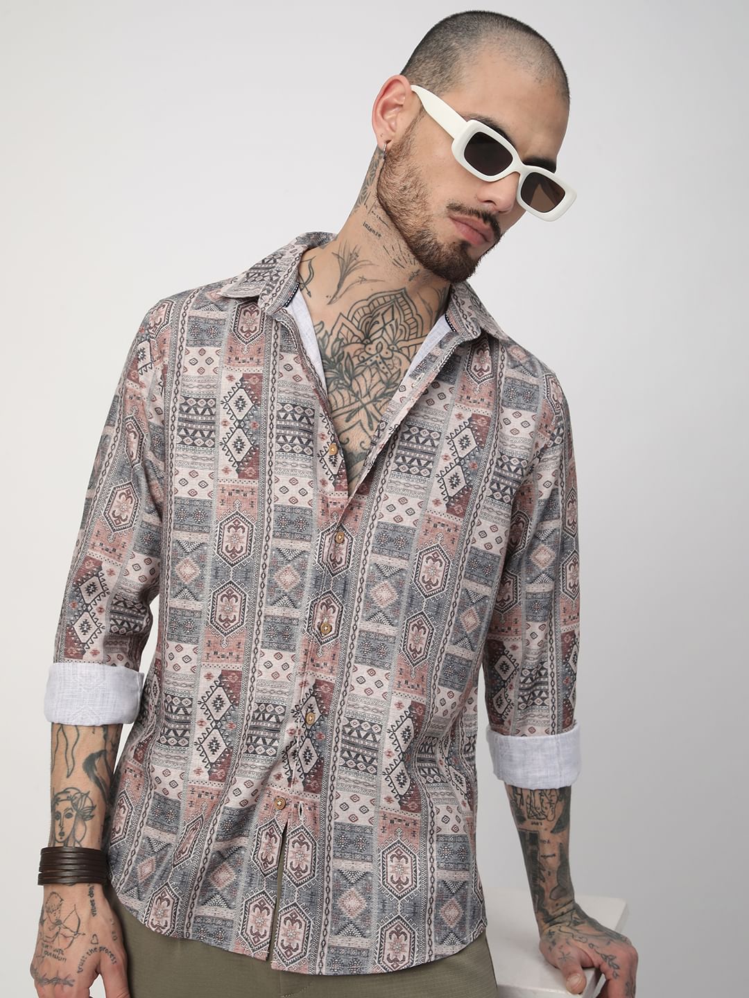 Motifs Printed Multicolour Shirt
