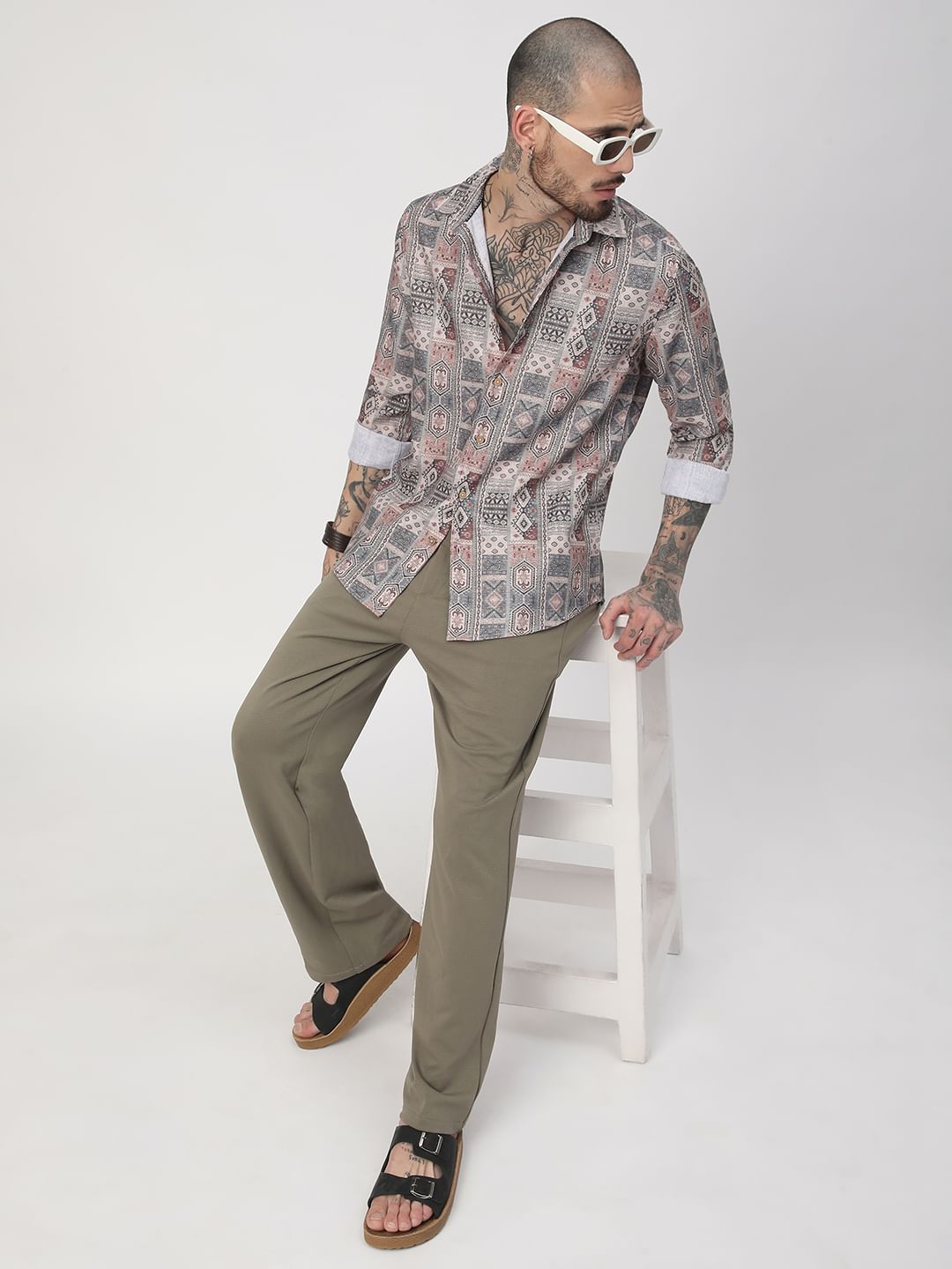 Motifs Printed Multicolour Shirt