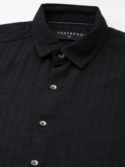 Refined Black Textured Shirt