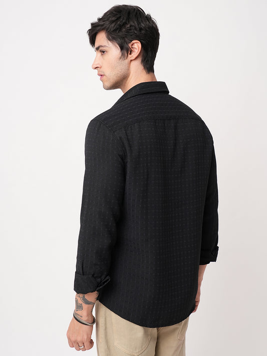 Refined Black Textured Shirt