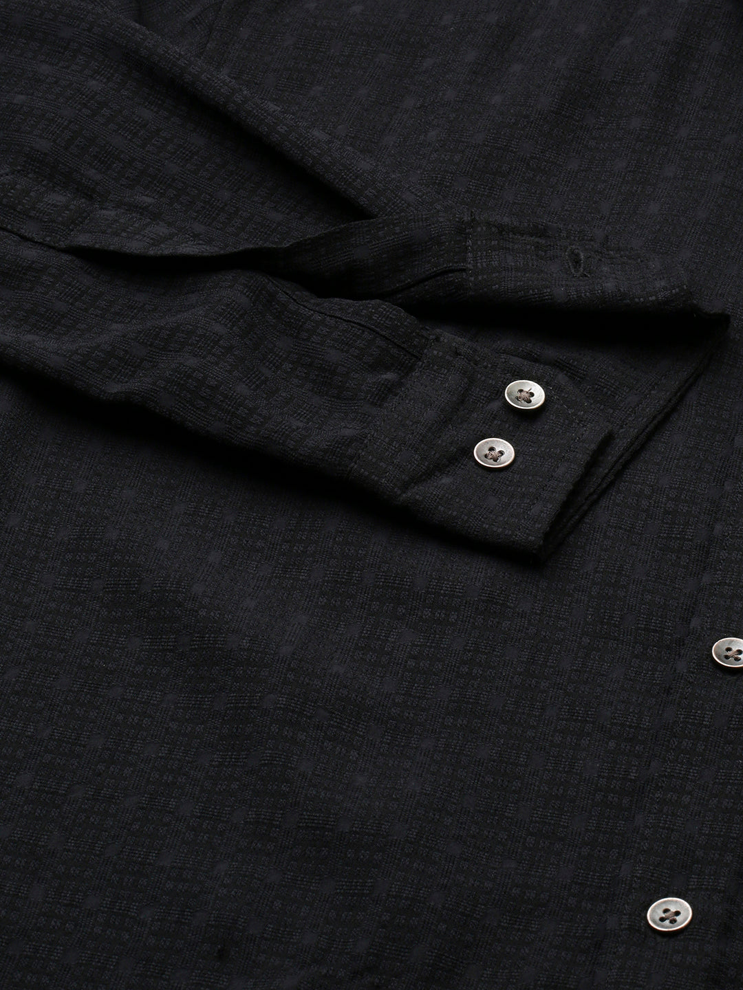 Refined Black Textured Shirt