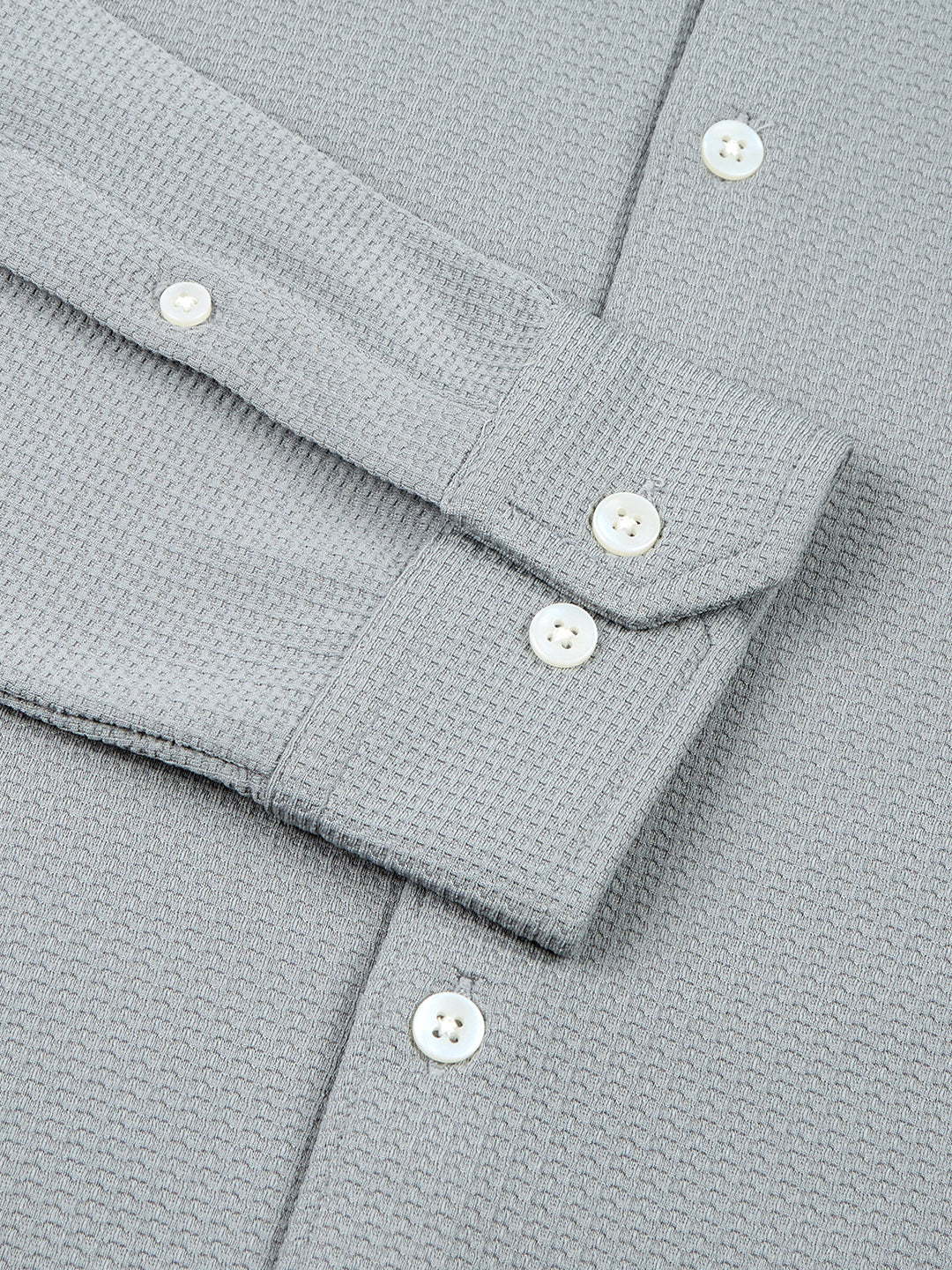 Spiffy Cloud Grey Jacquard Knitted Shirt