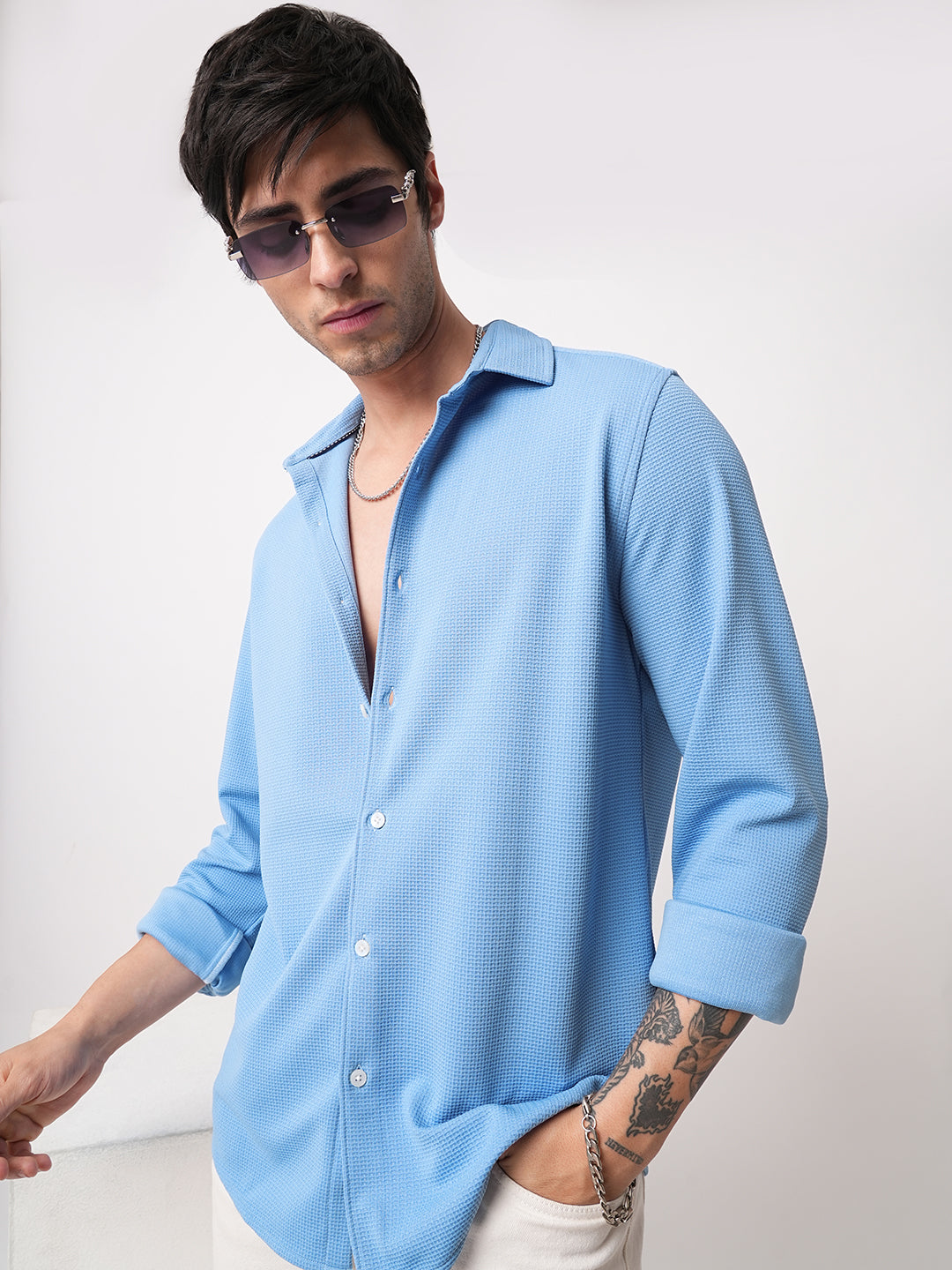 Carolina Blue Textured Shirt
